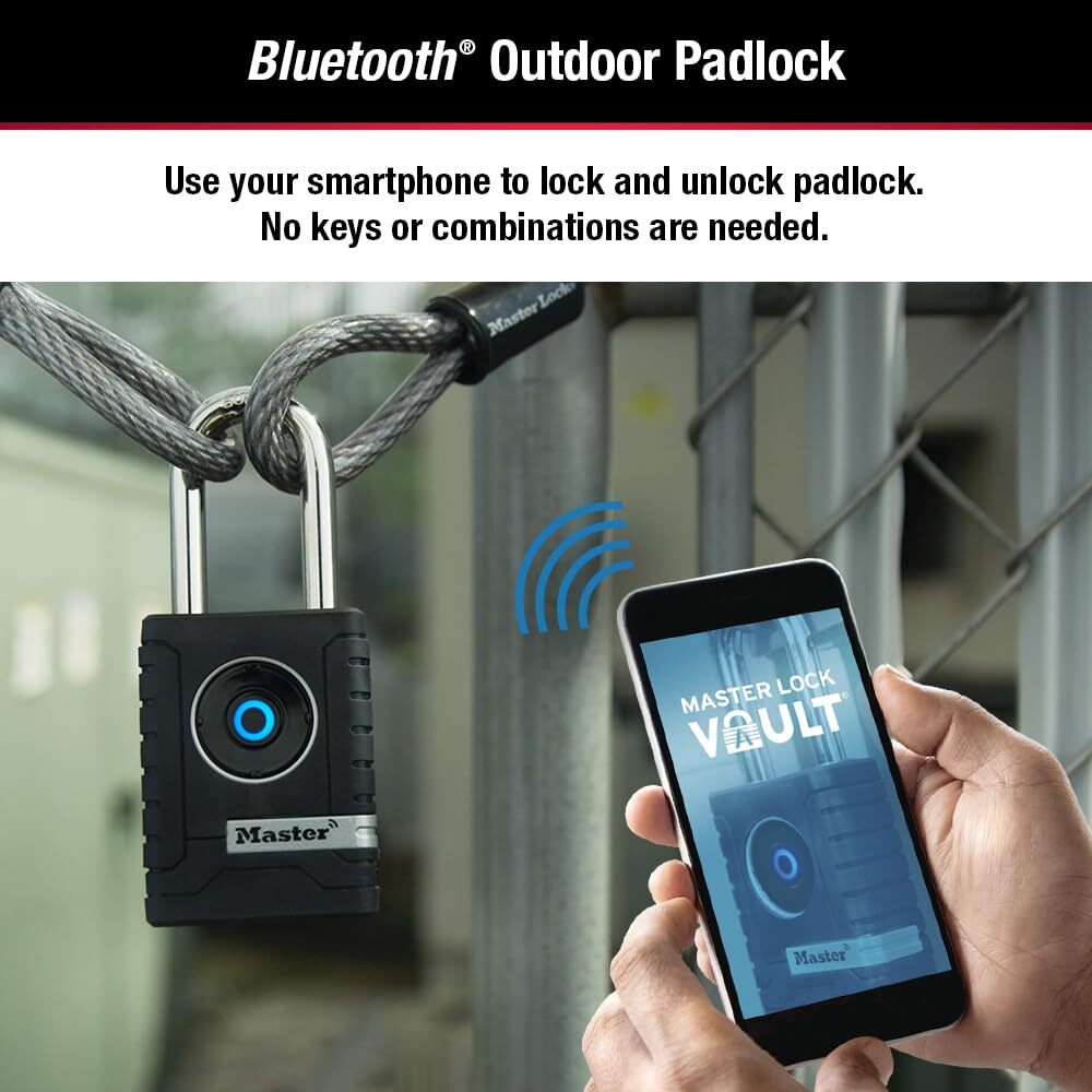 Master Lock Bluetooth Smart Padlock Keypad All Weather Durable Security Lock