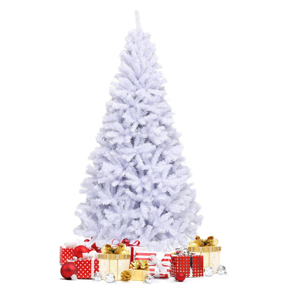 6ft White Christmas Tree Classic Pine Tree PVC Material Thicken Tips(White)