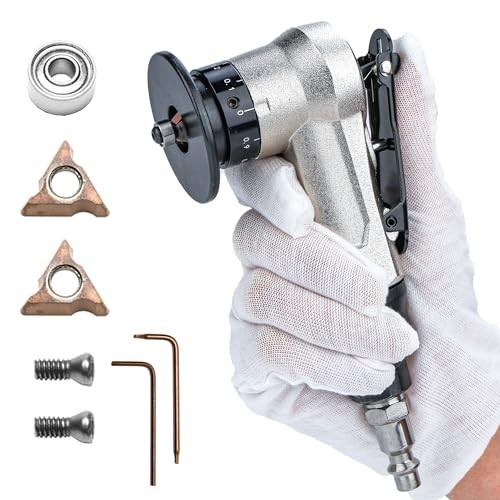 Pneumatic Chamfer Tool for Metal Deburring & Beveling, Mini Handheld Machine