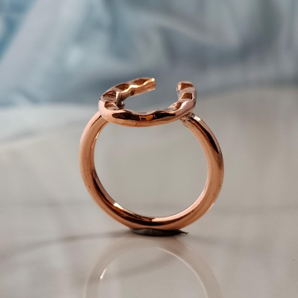 Solid Pure Copper Minimalist Healing Ring, Handmade, Unisex, Horseshoe Ring