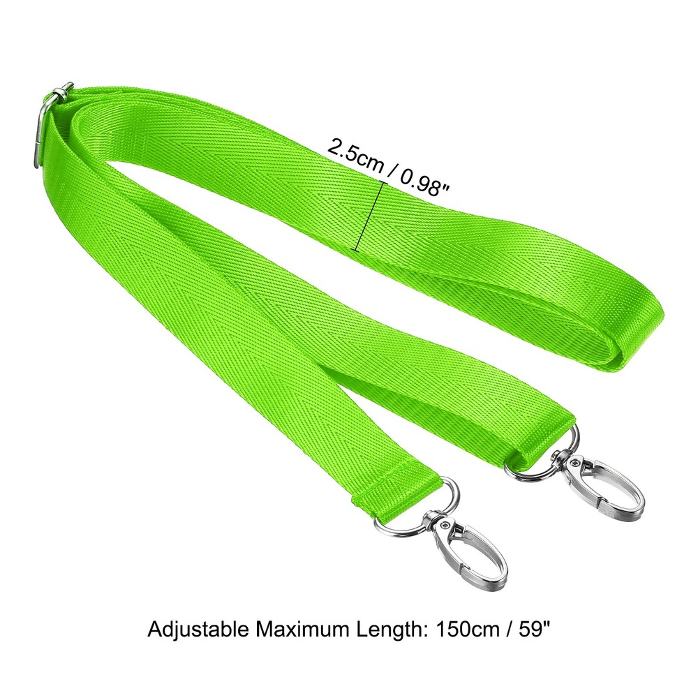 59" Shoulder Strap, 0.98" Width Adjustable Strap with Hooks, Fluorescent Green