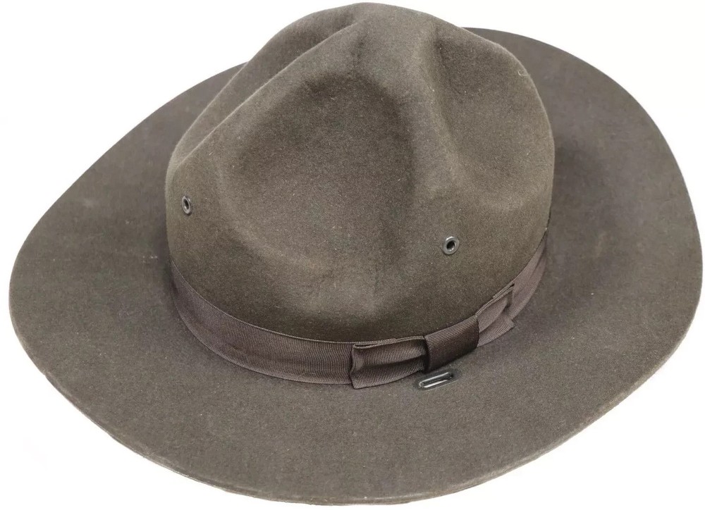 6 3/4 - USGI Military Felt Campaign Hat Drill Sergeant Green Garrison Collection
