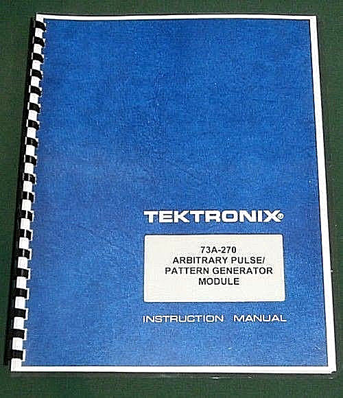 Tektronix 73A-270 User Manual: Comb Bound & Protective Covers