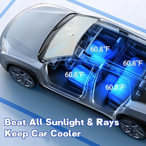 Windshield Sun Shade Umbrella, Portable Foldable, Spring Structure Wind