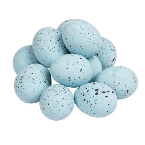 Boxed Set of 12 Blue Speckled Ceramic Robin Eggs