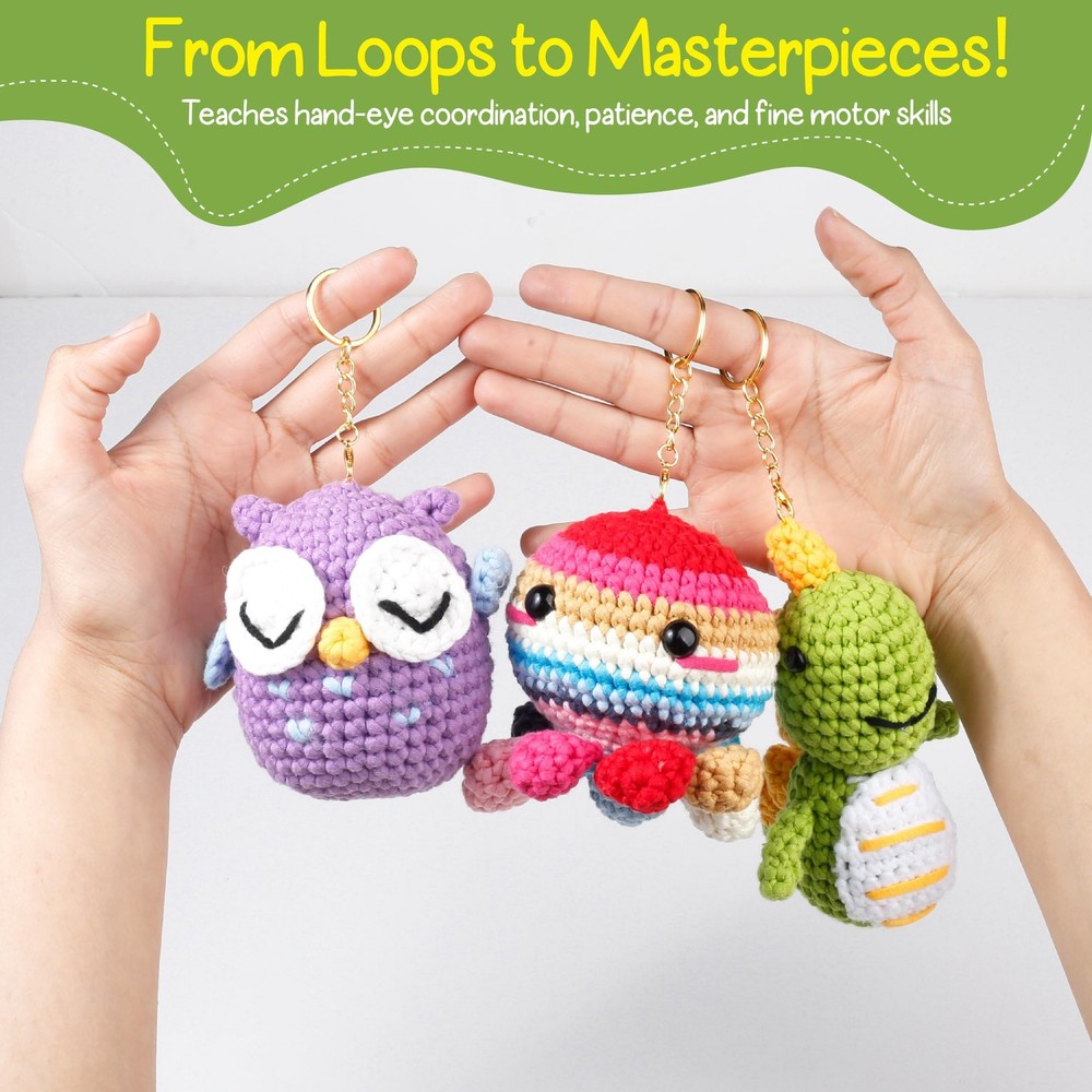 Crochet Kit for Beginners, Crochet Animal Kit with Video Tutorials & Soft Yar...