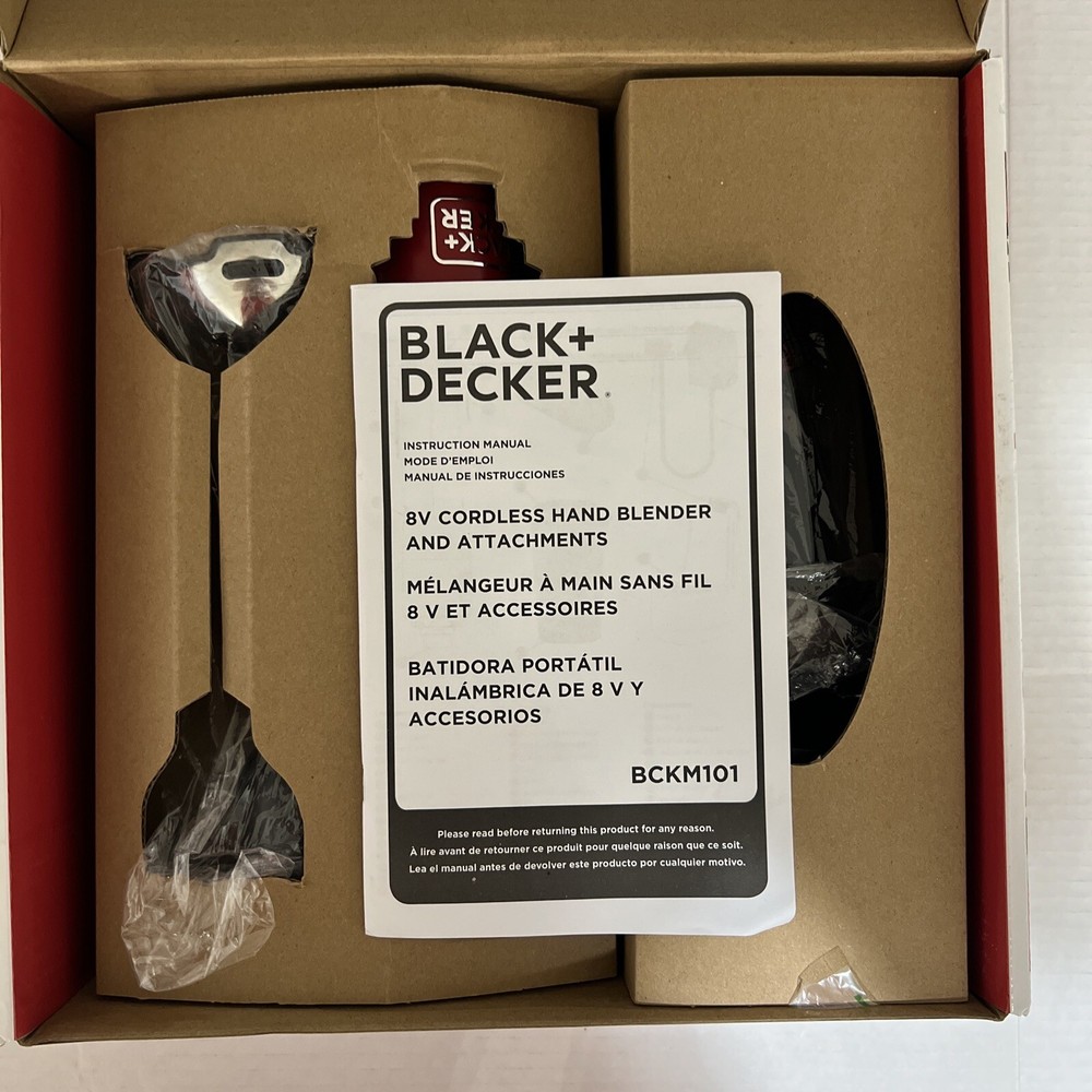 BLACK+DECKER Kitchen Wand Blender Kit, Red - BCKM1011K06