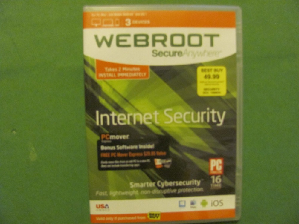 Webroot Secure Anywhere Internet Security - Full Version for Windows & Mac...