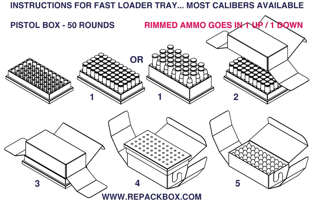 REPACKBOX Fast Loading Tray: 357 Magnum for FILLING REPACKBOX Ammo Boxes