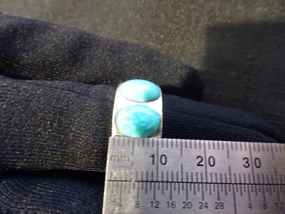 #649-STERLING SILVER KINGMAN TURQUOISE RING-925-SIZE-11.5
