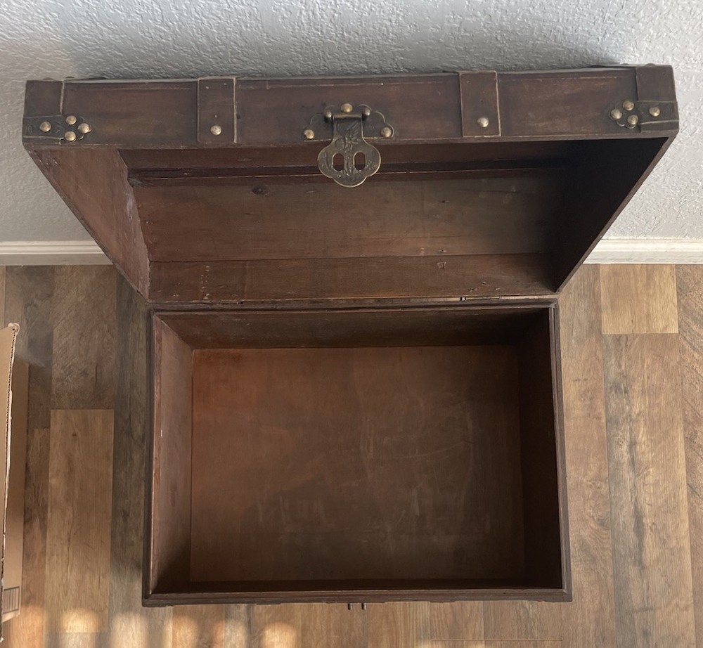 Antique Wooden Storage Chest Box