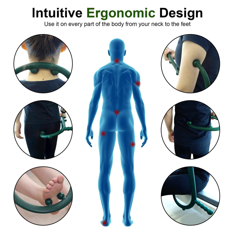 Shrdaepe 2 Pack Massage Trigger Point Cane, Body Deep Tissue, Blue & Green