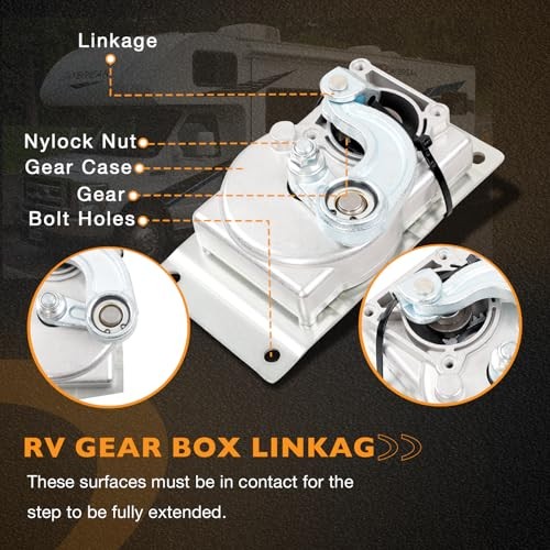 RV Step Motor Conversion Kit Gear Box Linkage+Motor+Electric Step Control Unit