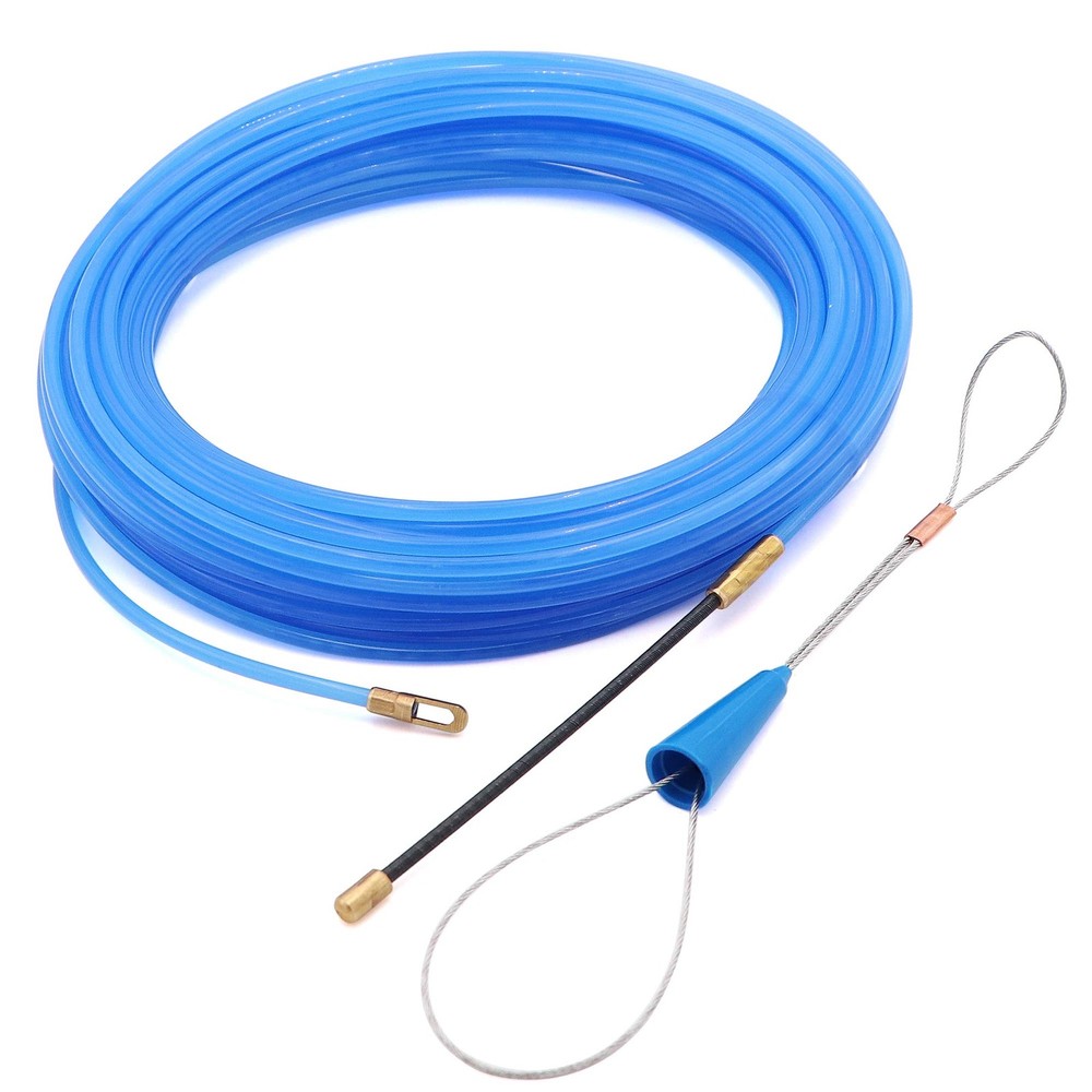 65 Feet Fish Tape Wire Puller Through Wall, Electrical 65 Feet, Blue