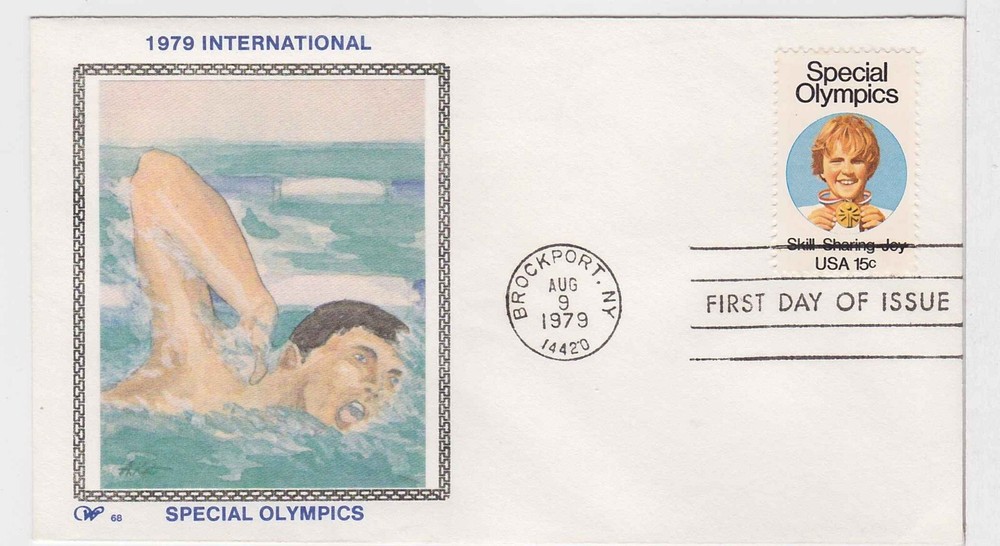 TurtlesTradingPost- Special Olympics -1979 FDC #1788- "W"  Silk Cachet