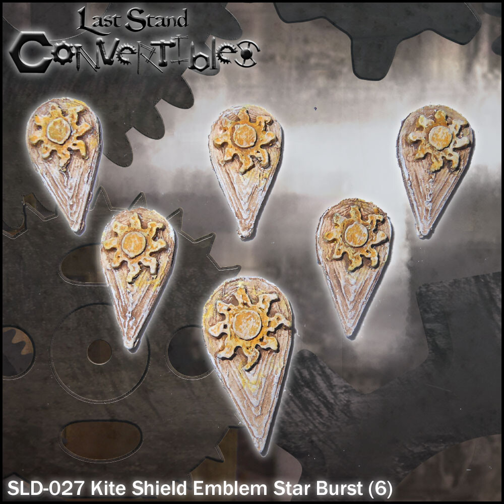 LAST STAND CONVERTIBLES BITS SHIELDS - KITE SHIELD EMBLEM STAR BURST (6)