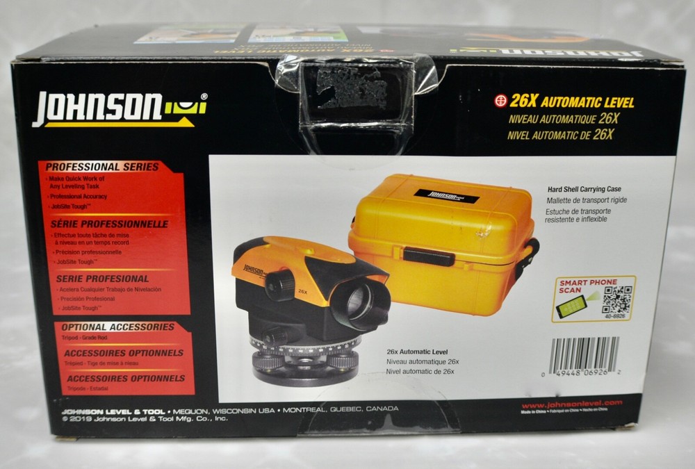 New Sealed Johnson 26X Automatic Level (40-6926)