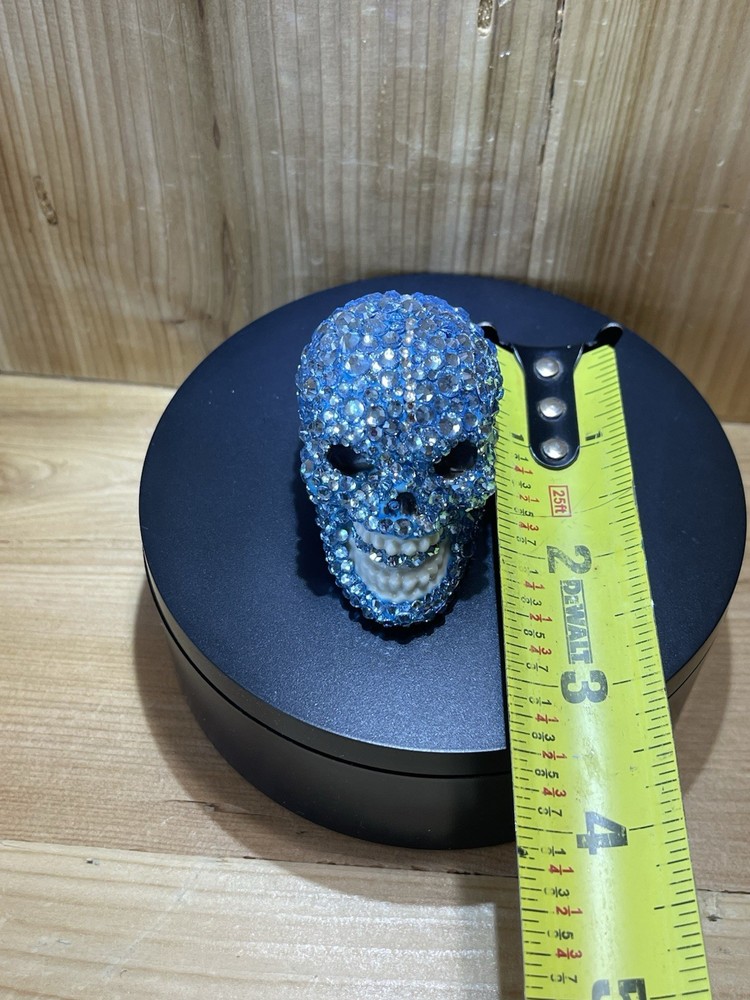 Blue Handmade Rhinestone 2.5” Skull