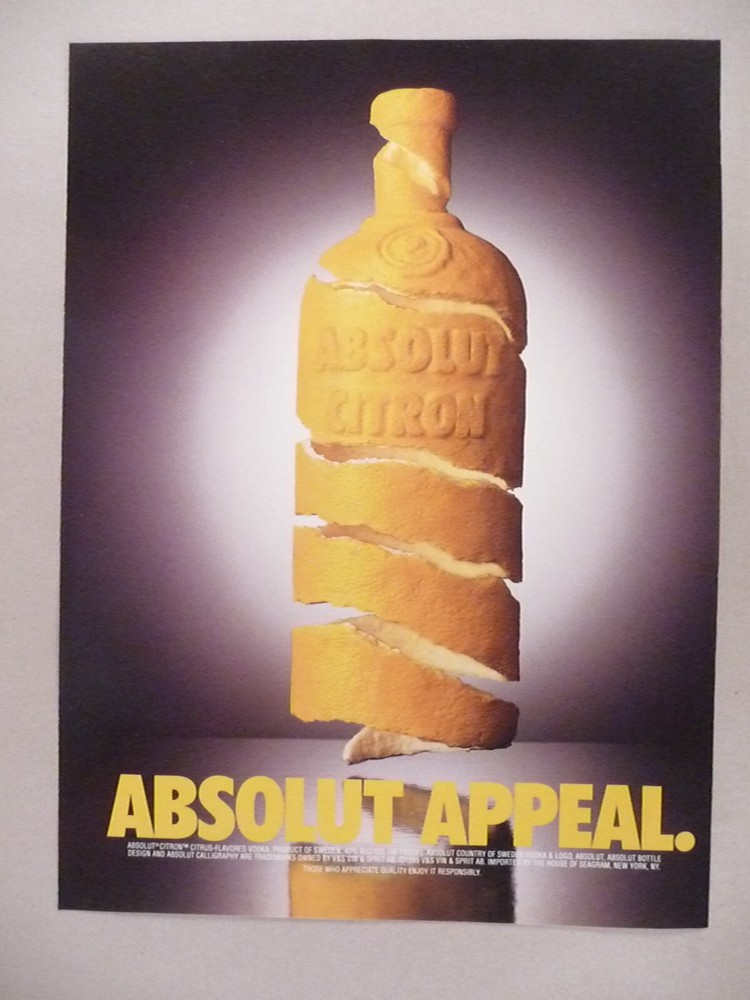 Absolut Vodka MAGAZINE AD - 1996 ~~Absolut Appeal