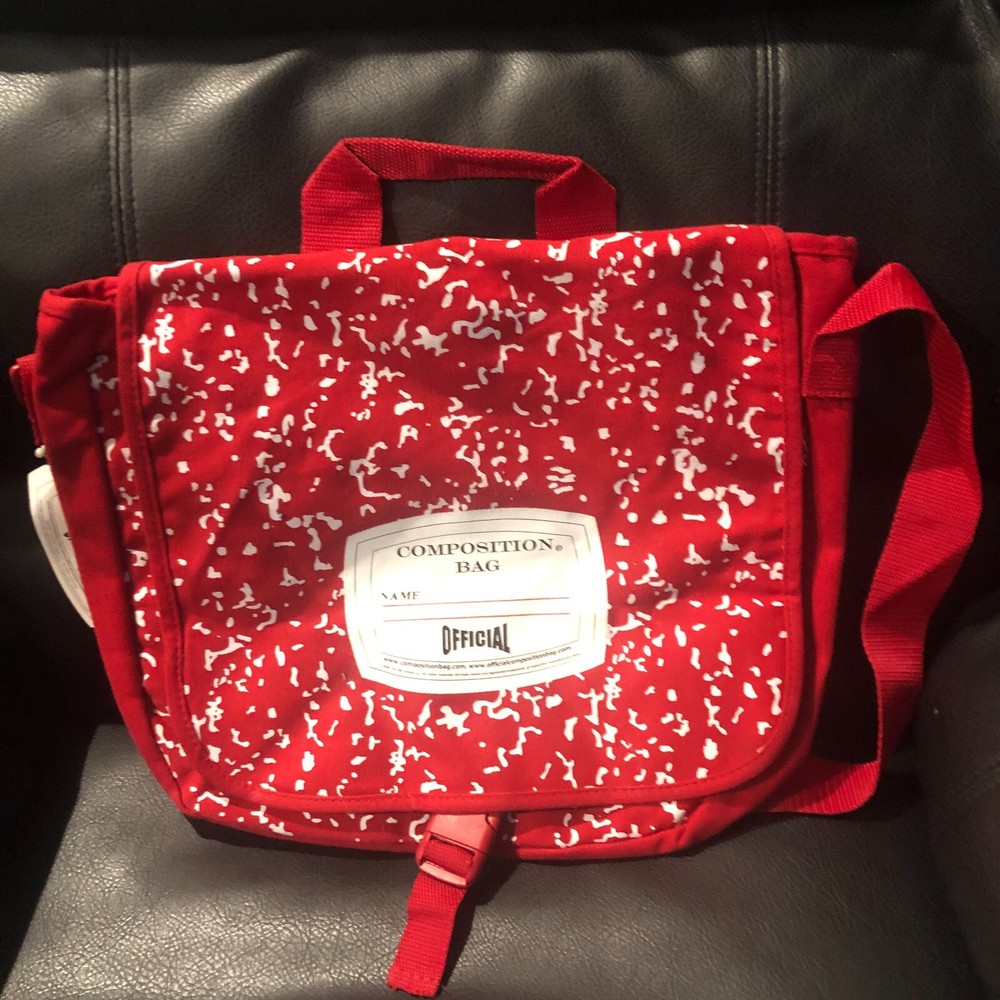 Composition Note Book look  messenger  bag  Red Marble