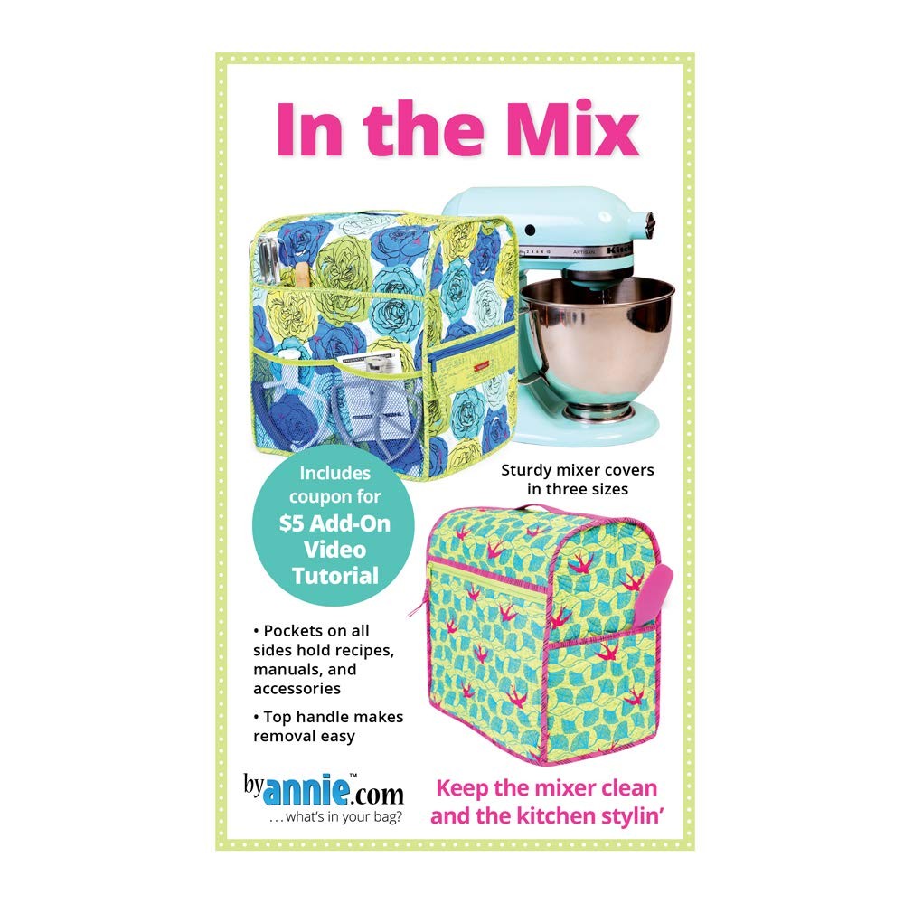 Quilted Stand Mixer Cover Sewing Pattern with Pocket Adjustable Sizes