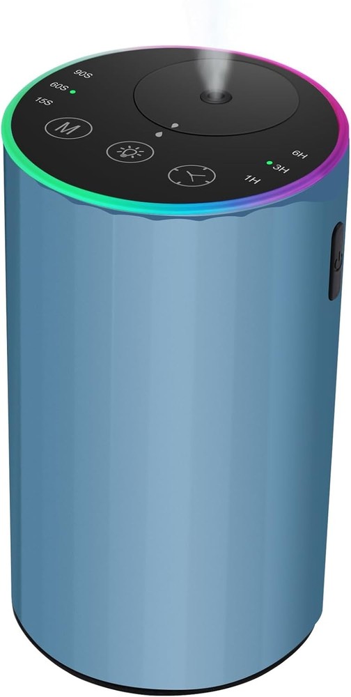 Waterless Essential Oil Diffuser, 7 Colors LED Light, Battery Powered Mini Scent