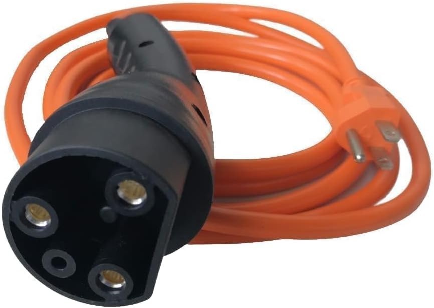 120V Heavy-Duty Orange Charging Cable for Evolution Golf Carts – 16A Safe Power