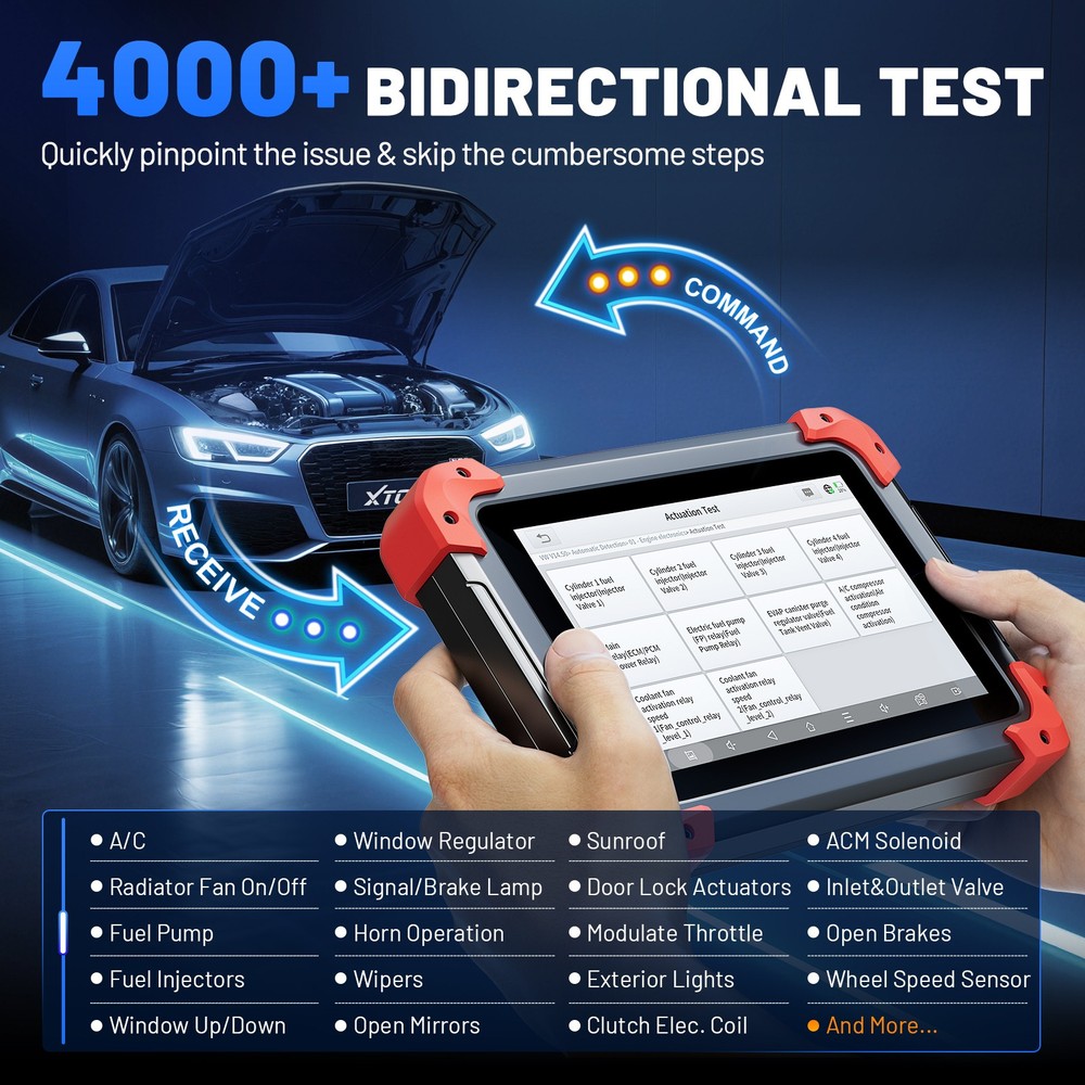 XTOOL D7BT Car Bidirectional Coding Diagnostic Tool OBD2 Scanner Key Programmer