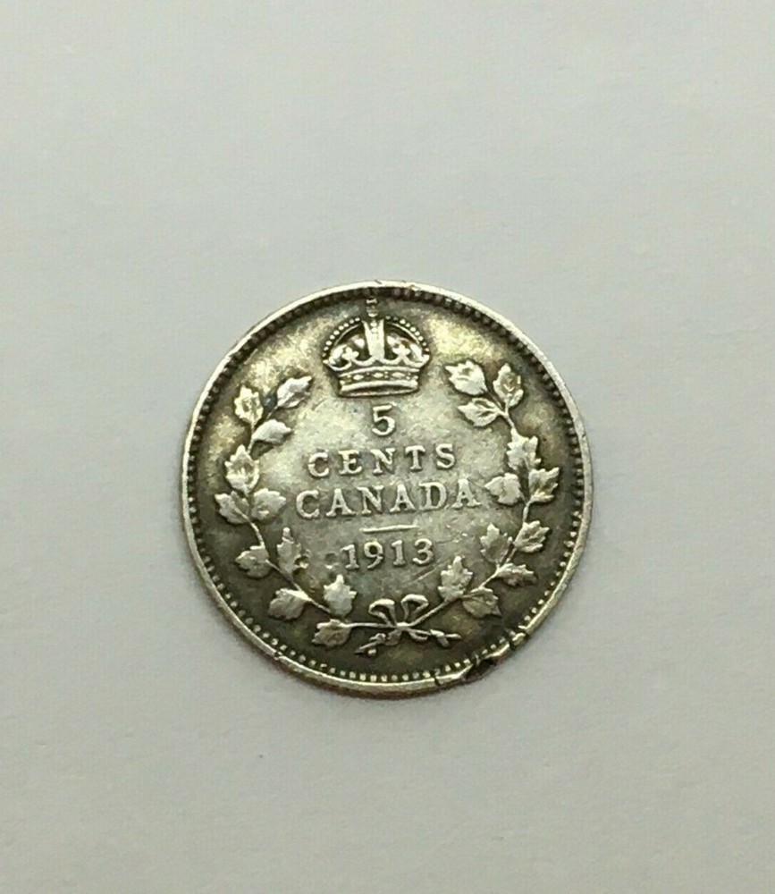 Canada 1913 5 Cents  VG - RIM DING