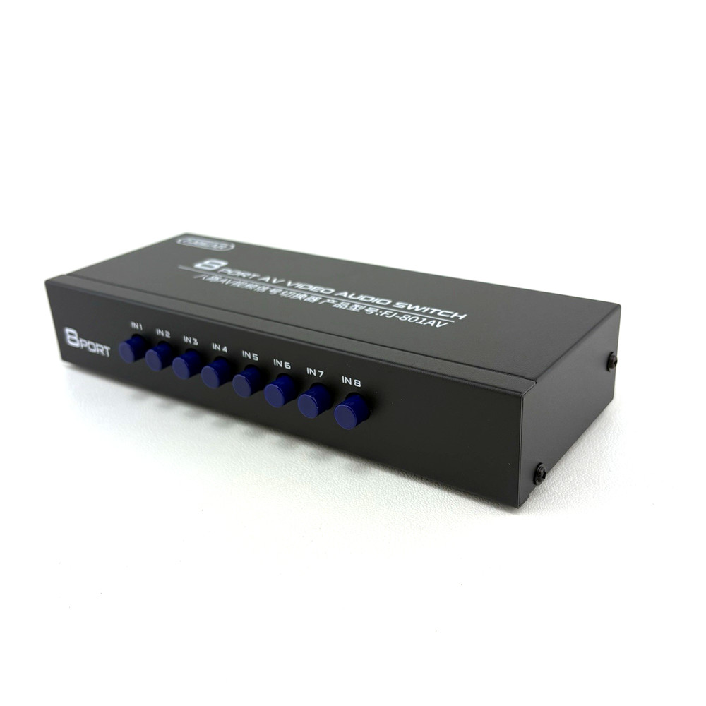 AV Switcher Box Composite Selector 8 Port RCA Audio Video 8 Way