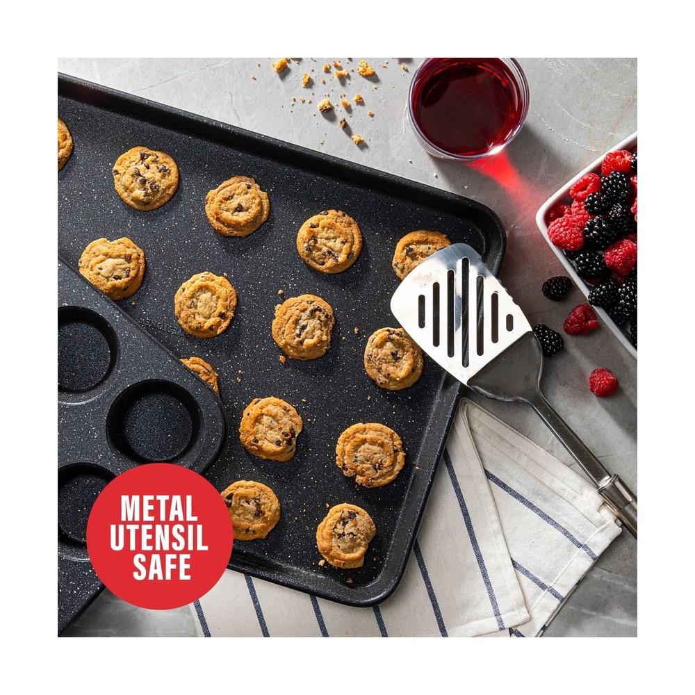 Granitestone Black Nonstick Bakeware Set, 5 Piece Baking Pans Set, Dishwasher...