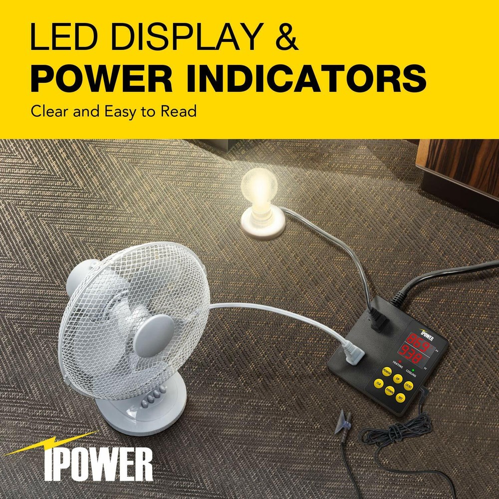 iPower Professional Digital Heating and Cooling Temperature Controller 1875W
