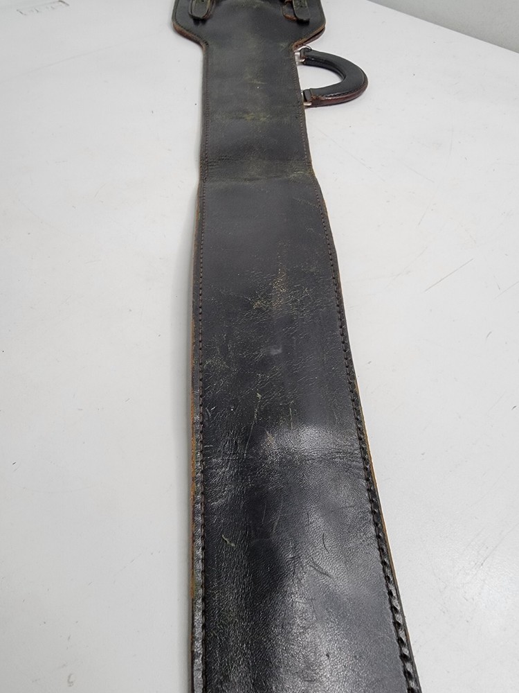 Sabre Sword Leather Sheath Pouch Black w/ Handle 36" Long Vintage