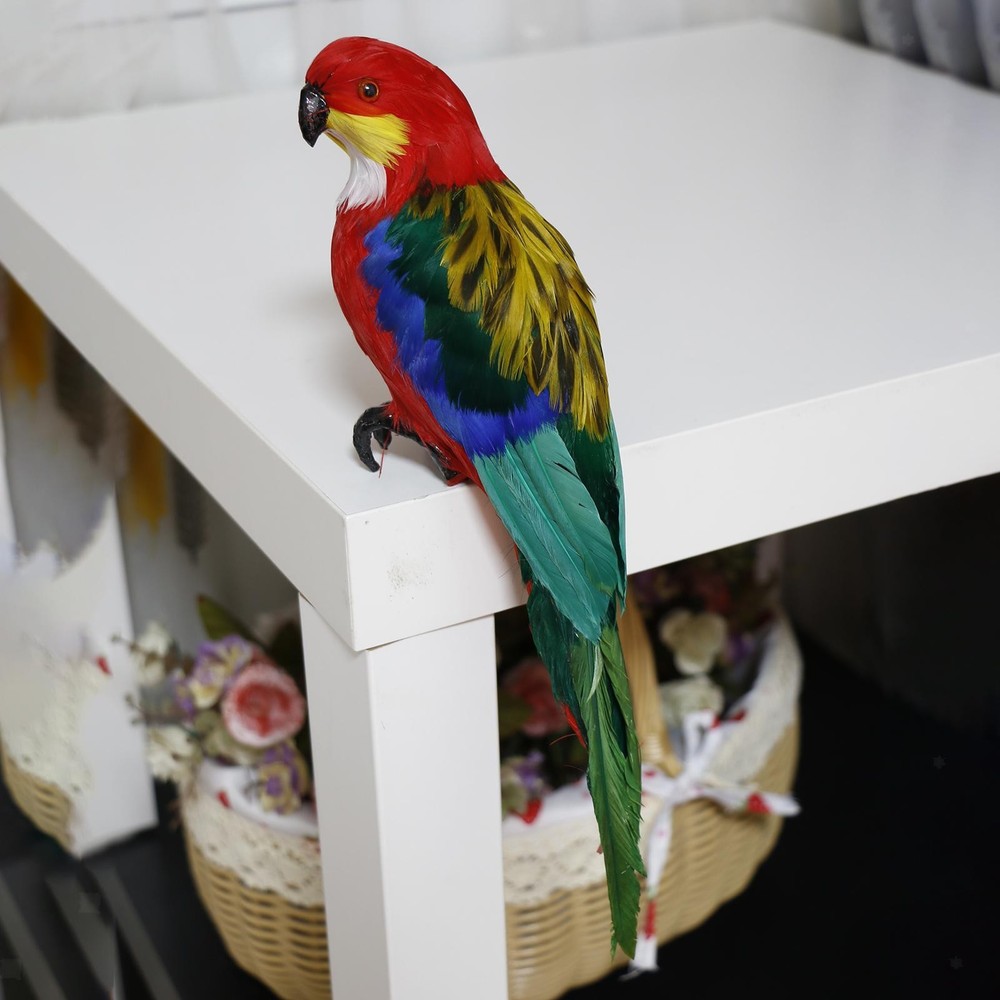Artificial Parrot Figurines Feather Parrot Macaw Large Simulation Parrot Statue