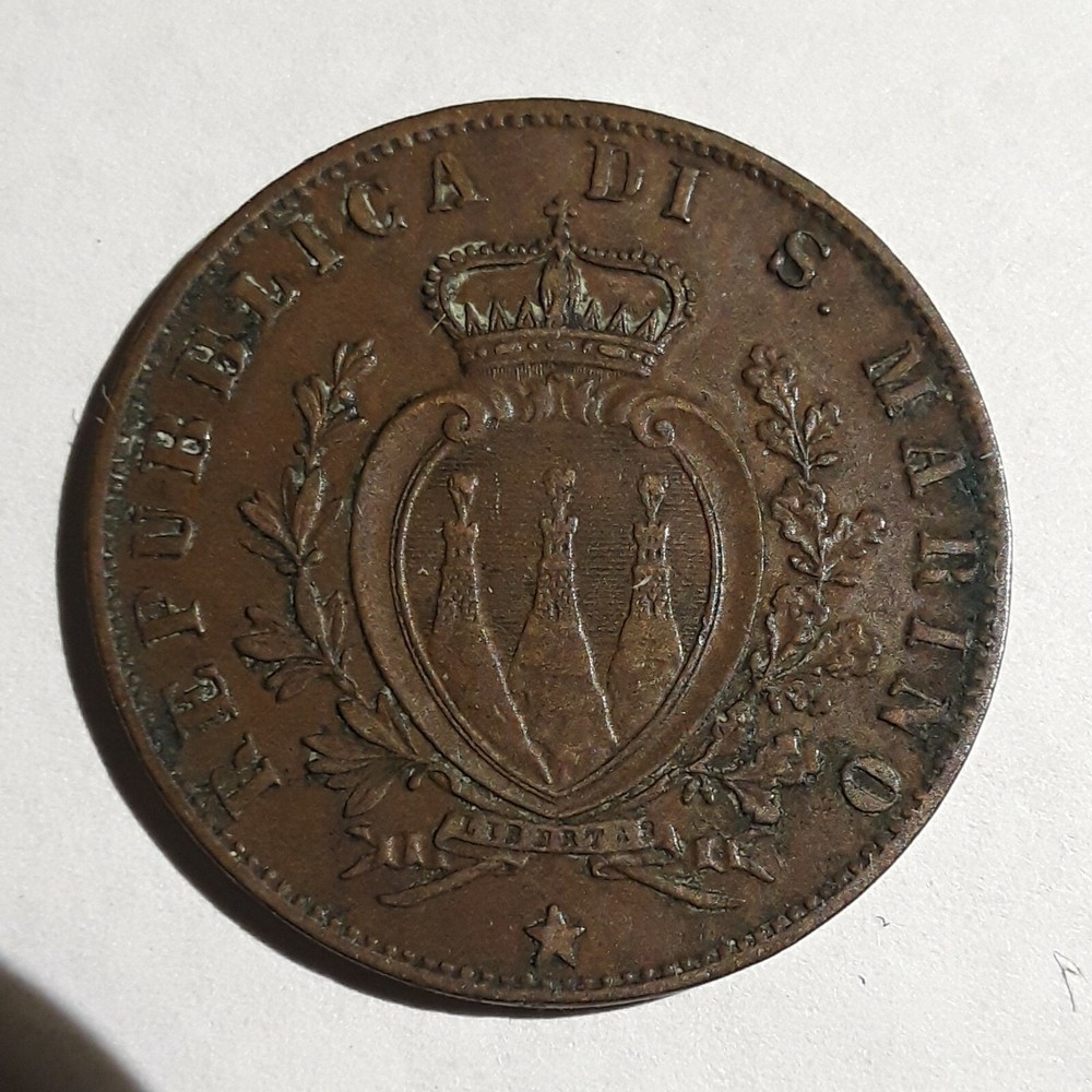 1894 San Marino 5 Centesimi KM#1