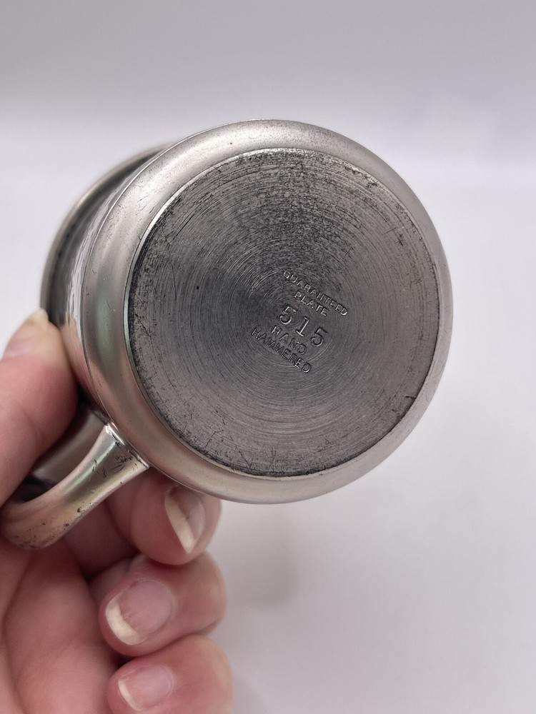 Vintage Antique Silverplate Hand Hammered Small Cup