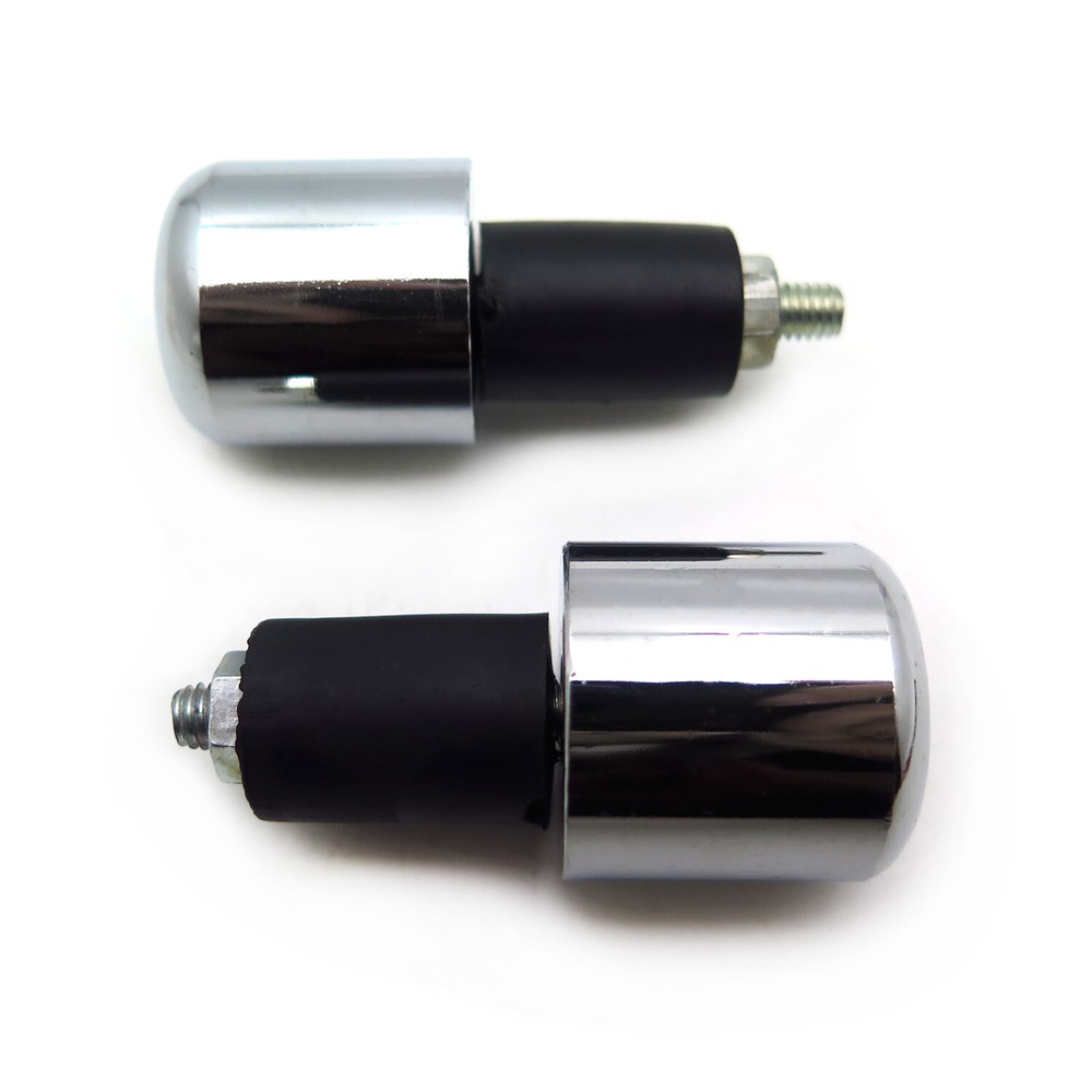 HongK Motorcycle ATV 7/8" Chrome Handle Bar End Plug Grip Ends Caps