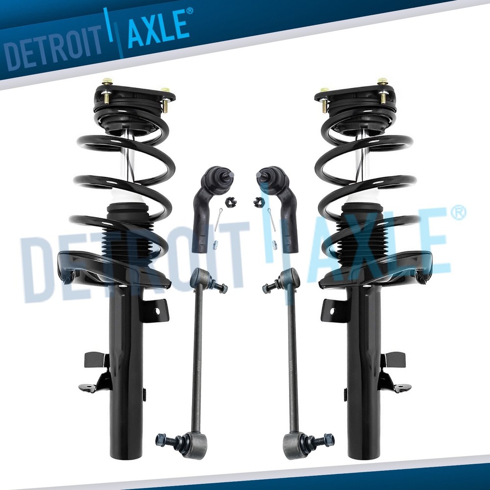 Front Struts & Coil Spring Sway Bar Links Tie Rods for 2013 - 2018 Ford Focus