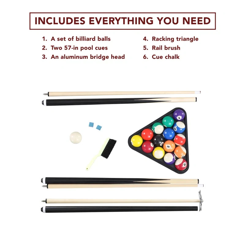 (REDUCED) Pool Table (8 ft) (Maple/ Burgundy) (Free Shipping)