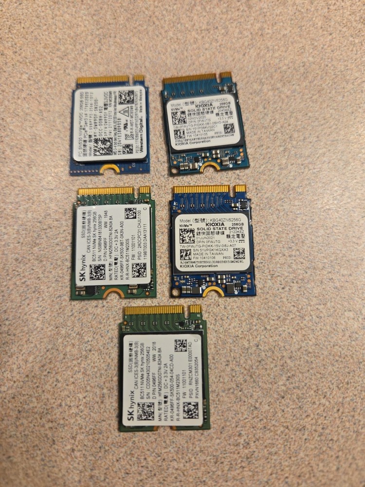 M.2 NVMe 256GB 30mm 2230 PCle Mixed Brands Solid State Drive