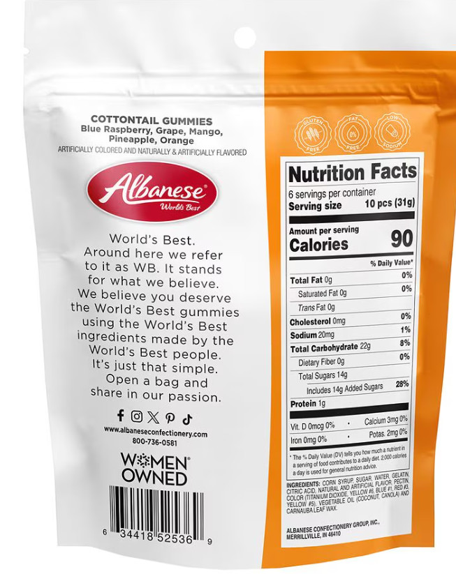 Albanese Cottontail Gummies, 7.0 oz