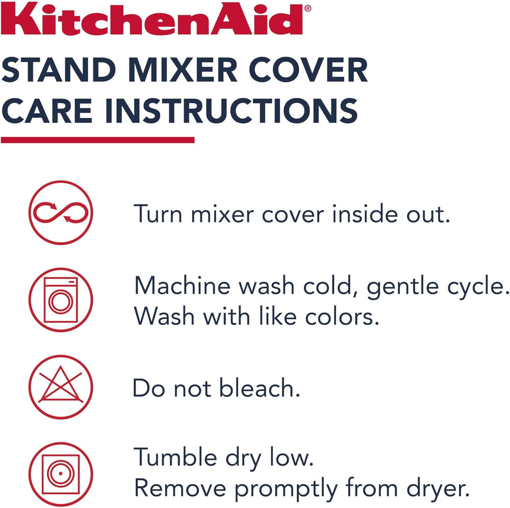 Fitted Tilt-Head Solid Stand Mixer Cover with Storage Pocket, Quilted 100% Co...