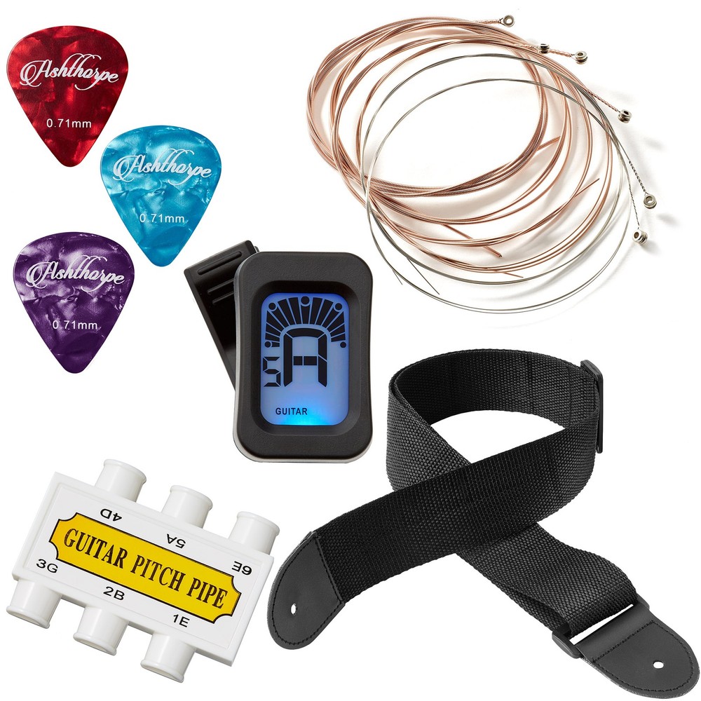 OPEN BOX - 38-inch Beginner Acoustic Guitar Package - Black