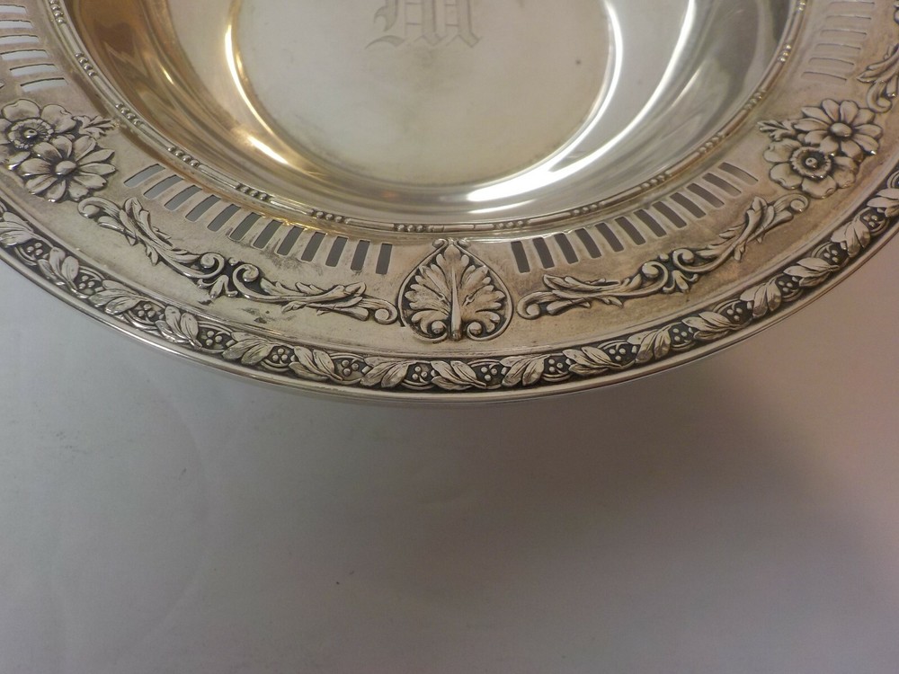 Watson Sterling Silver Pierced & Embossed 6.5" Candy Dish / Bowl, 105 grams