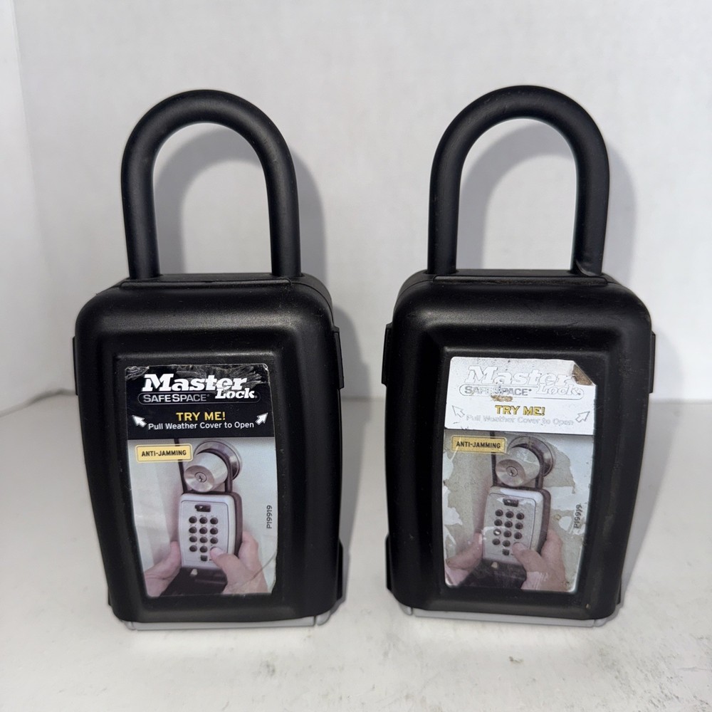 2 - Master Lock Safe Space Lock Boxes - Secures To Walls