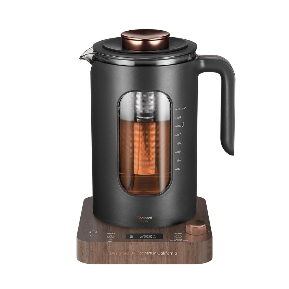 Electric Tea Kettle, Glass Electric Kettle with tea Infuser and Precise knob ...