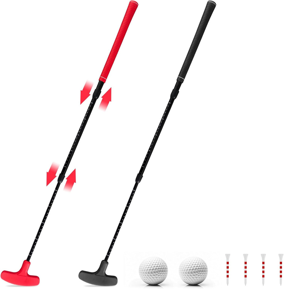 4 Pack Multicolor Golf Putters Set with 6 Practice Balls, Adjustable Length Two-