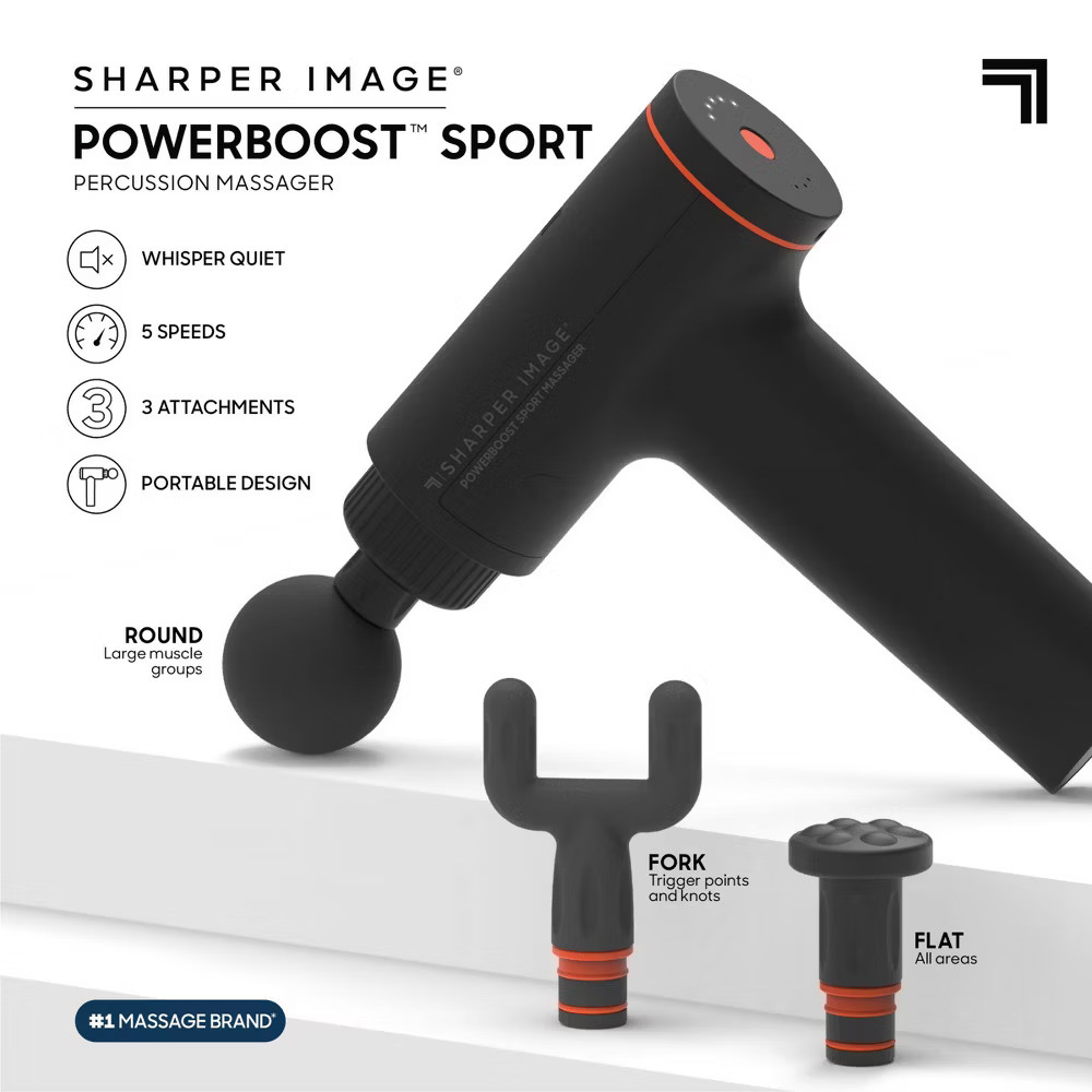 Sharper Image Powerboost Sport Percussion Handheld Massager: Metal
