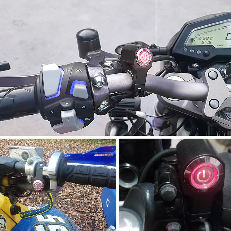 7/8" Motorcycle ATV Handlebar Control Start Switch Momentary Horn Push Button