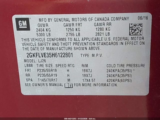 Used Deck Lid fits: 2017 Gmc Terrain Denali Grade A
